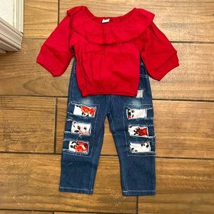 NWOT TODDLER GIRLS PANT SET : SIZE 18-24 MONTHS